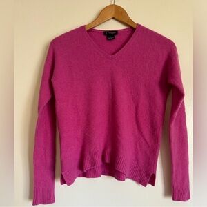 Bloomingdale's Vibrant Pink V-Neck Sweater